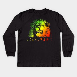 ROOTS REGGAE LION Kids Long Sleeve T-Shirt